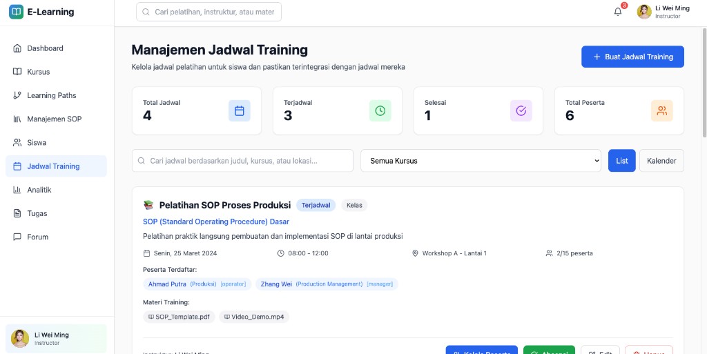 Jadwal Training